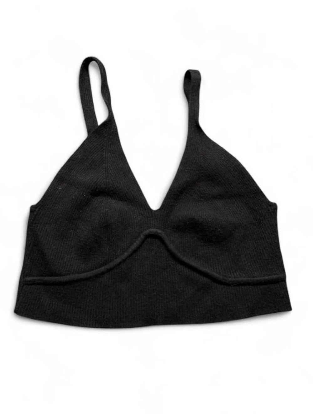 Forever 21 Black Seamless V-Neck Crop Bralette